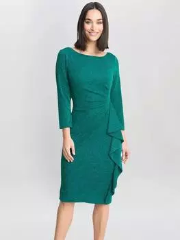 Блестящее пышное платье с искусственной оберткой Gina Bacconi, зеленый