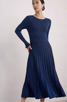 Блестящее трикотажное платье со стеклянным стеблем Seasalt Cornwall, синий