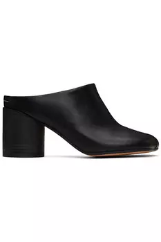 Блестящие анатомические мюли из растительно-дубленой кожи Mm6 Maison Margiela, черный