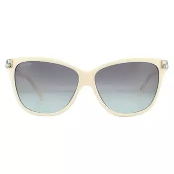 Блестящие бежевые солнцезащитные очки «кошачий глаз» с градиентом дымчатого цвета Swarovski, бежевый