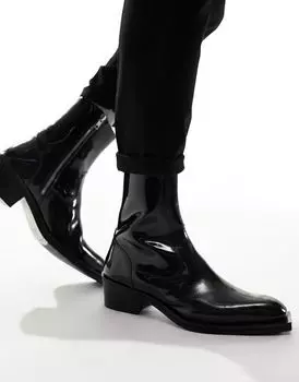 Блестящие бордовые ботинки челси ASOS DESIGN