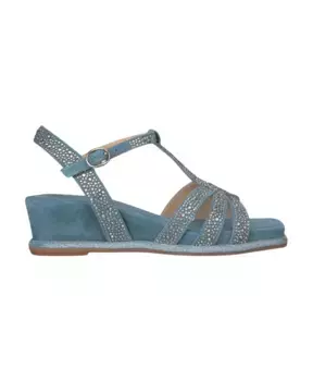 Блестящие босоножки на танкетке с квадратным носком Alma En Pena, синий