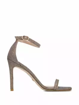 Блестящие босоножки Stuart Weitzman, серебристый