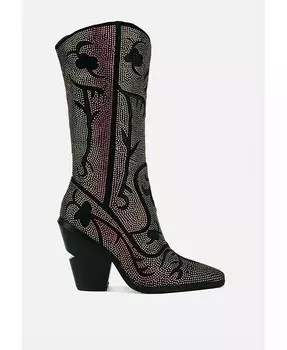 Блестящие ботинки до голени London Rag, черный