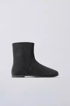 Блестящие ботинки ZARA, черный