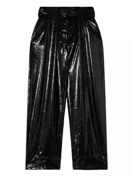 Блестящие брюки Stella McCartney, черный
