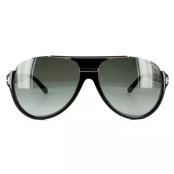 Блестящие черные зеленые солнцезащитные очки-авиаторы с градиентом Tom Ford, черный