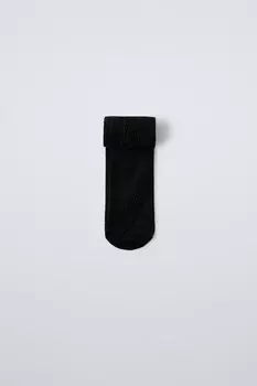 Блестящие колготки из микрофибры ZARA, черный