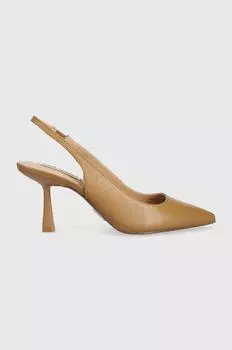 Блестящие кожаные туфли на высоком каблуке Steve Madden, коричневый