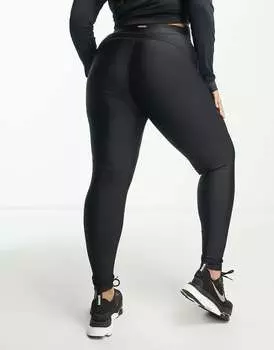 Блестящие леггинсы для бега с завязкой на талии и карманом ASOS Curve Icon