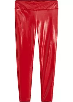 Блестящие леггинсы из искусственной кожи Rainbow, красный