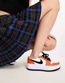 Блестящие оранжевые низкие кроссовки Air Jordan 1 Elevate