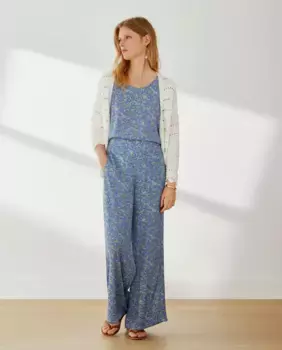 Блестящие пижамные штаны «добби» Southern Cotton, синий