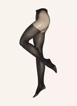 Блестящие прозрачные колготки Wolford, черный