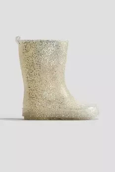 Блестящие резиновые сапоги H&M, серебряный