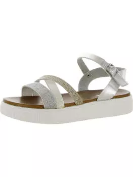 Блестящие сандалии Moriah Girls на плоской подошве из искусственной кожи Mia Kids, цвет Silver Multi
