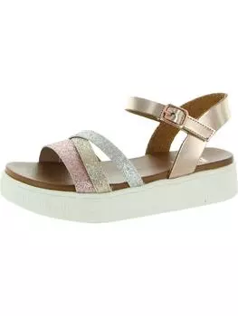 Блестящие сандалии Moriah Girls на плоской подошве из искусственной кожи Mia Kids, цвет Rose Gold