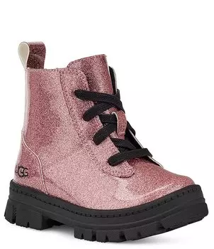 Блестящие сапоги UGG Ashton для девочек на шнуровке (для малышей), розовый