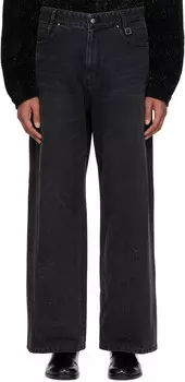 Блестящие широкие джинсы WOOYOUNGMI, черный