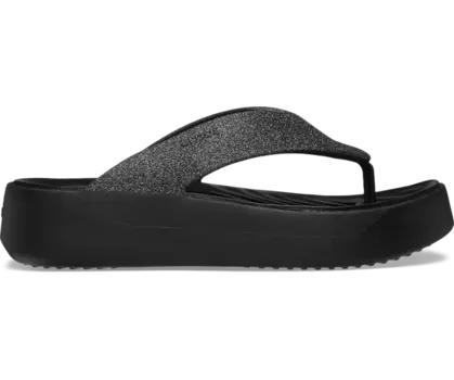 Блестящие шлепанцы на платформе Getaway Crocs женские, цвет Black