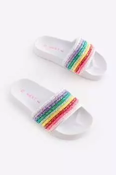 Блестящие шлепанцы Next