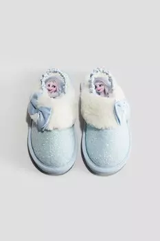 Блестящие тапочки H&M, голубой