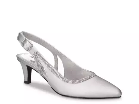 Блестящие туфли-лодочки Rhinestone Туфли Easy Street, Silver