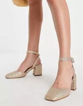 Блестящие туфли на блочном каблуке ASOS DESIGN Stelle