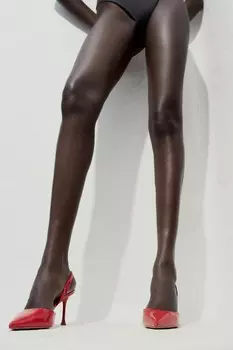 Блестящие туфли на каблуке ZARA, красный