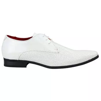 Блестящие туфли Smart Formal перфорированные заостренные шнурованные TruClothing, белый