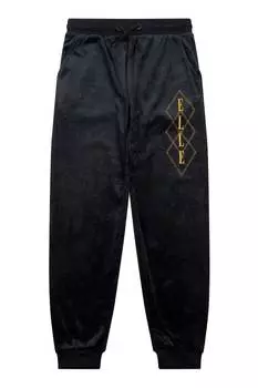 Блестящие велюровые джоггеры Relax Elle, черный