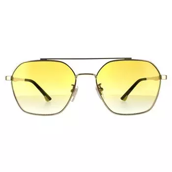 Блестящие золотисто-желтые солнцезащитные очки-авиаторы с градиентом Police, золото