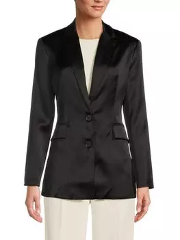 Блестящий атласный пиджак Gibsonlook, черный