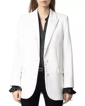 Блестящий блейзер Viva с камнями Zadig & Voltaire, белый