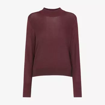 Блестящий джемпер из металлизированной ткани с круглым вырезом Whistles, бордовый