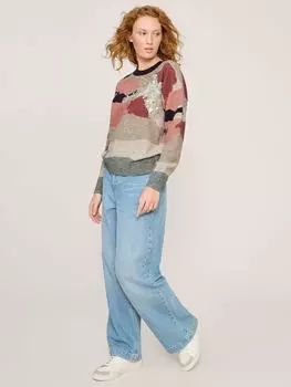 Блестящий джемпер из смеси альпаки в стиле пэчворк White Stuff, серый/мульти