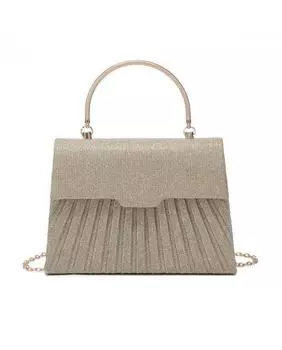 Блестящий клатч с верхней ручкой JFY, металлик