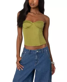 Блестящий корсет Edikted Duna, зеленый