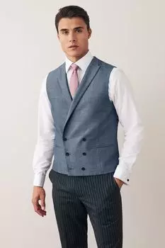 Блестящий костюм-жилет Next, синий