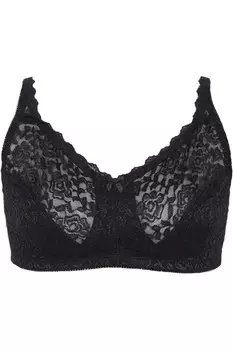 Блестящий кружевной бюстгальтер без косточек Yours, черный