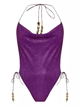 Блестящий купальник с бретелькой через шею Osree, фиолетовый