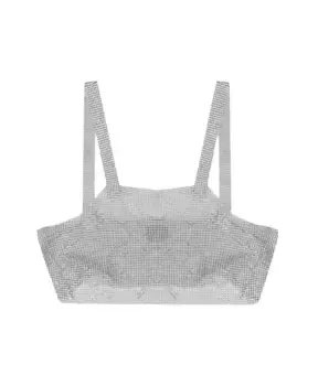 Блестящий парижский укороченный топ в богемном стиле Santa Brands, серый