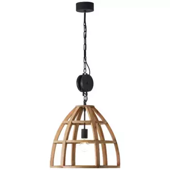 Блестящий подвесной светильник "Matrix Nature", 1 лампочка, лампа E27 | без лампочки, подвесной светильник 47см античное дерево/черный корунд Brilliant 47 см, Рост: 162 см, цвет antik holz/schwarz korund