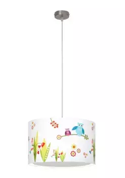 Блестящий подвесной светильник "Птицы", 1 лампочка, лампа E27 | без лампочки, высота 100 см, белый/цветной, металл/текстиль, E27 макс. 60 Вт, с регулируемой яркостью Brilliant 40 см, Высота: 27 см, цвет bunt