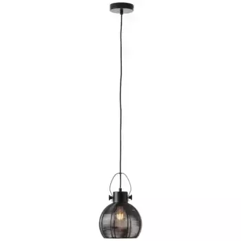 Блестящий подвесной светильник "Самбо", 1 лампочка, лампочка E27 | без лампочки, 20см черный Brilliant 20 см, Высота: 128 см, черный