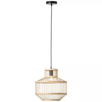 Блестящий подвесной светильник "Teva", 1 лампочка, лампа E27 | без лампочки, подвесной светильник 1 лампочка черный/натуральный Brilliant 35 см, Высота: 121,5 см, черный
