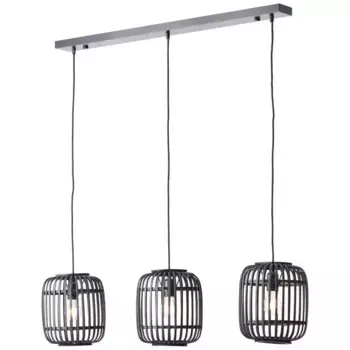 Блестящий подвесной светильник "Woodrow", 3 лампочки, лампа E27 | без лампочки, подвесной светильник, 3 лампочки темное/черное дерево Brilliant Высота: 125 см, цвет holz dunkel/schwarz