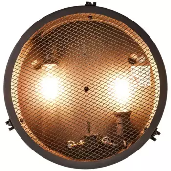 Блестящий потолочный светильник "Zois", 2 лампочки, лампа E27 | без лампочки, потолочный светильник 34см черный корунд Brilliant 34 см, Высота: 9 см, черный