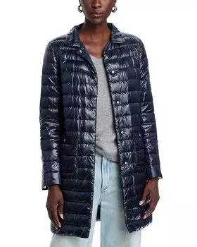 Блестящий пуховик Herno, синий