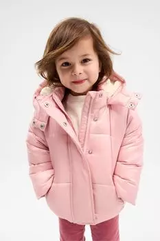 Блестящий пуховик из переработанного материала Gap, розовый